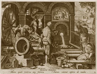 Die Erfindung des Schießpulvers und das erste Gießen von Bronzekanonen, Platte 4 aus 